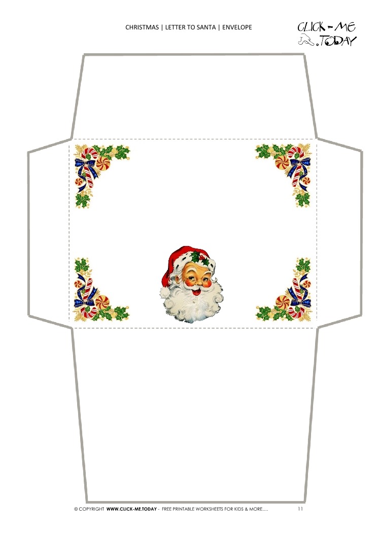 Vintage envelope to Santa template 11